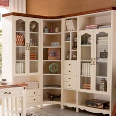 【汇森格调】地中海 高雅 优质实木 四门六屉 实用大书柜